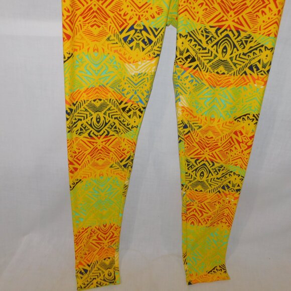 LuLaroe Yellow Multicolor Tribal print Womens Leggings TC size 12 – 18 - Picture 8 of 9